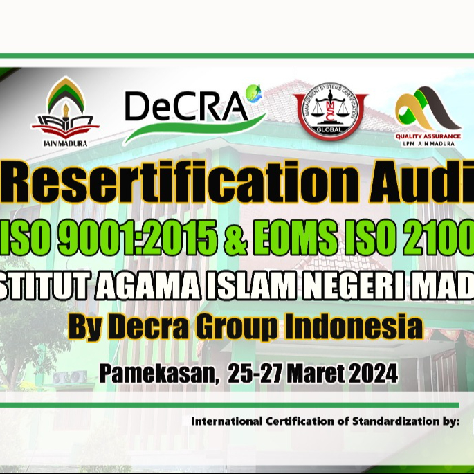Pelaksanaan Audit Resertifikasi ISO QMS 91001:2015 dan EOMS 21001:2018